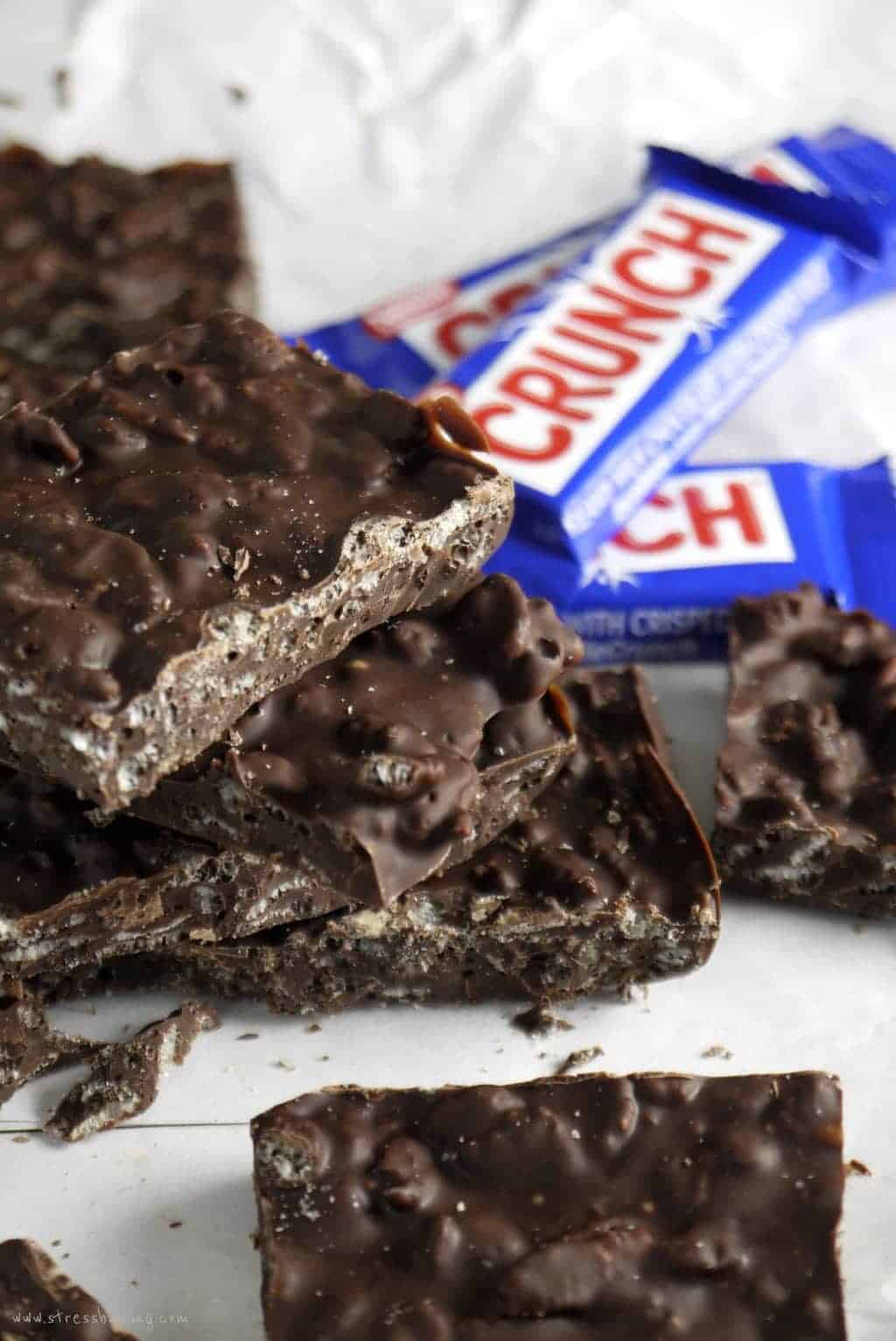 TwoIngredient Dark Chocolate Homemade Crunch Bars